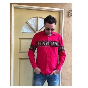 Men’s long sleeve wrangler shirt western print